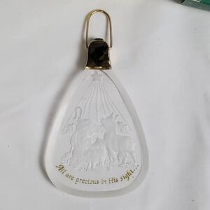 Vintage Hallmark Lighted Ornament “All Are Precious” Frosted Glass Plug-In Chris